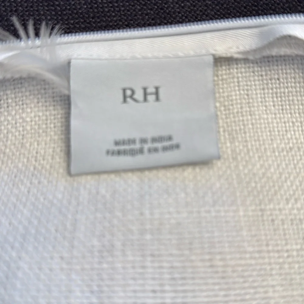 RESTORATION HARDWARE LINEN CENTER BAND PILLOW COVER - LUMBAR - SET OF 4